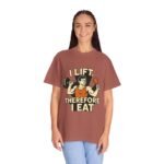 Humorous Fitness T-Shirt - I Lift Therefore I Eat, Gym Shirt, Workout Gift, Fitness Humor, Exercise Apparel, Funny Workout Tee - Image 71