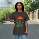 Cosmic Meditation T-Shirt - Alien Art Design for Spiritual Vibes - Image 8