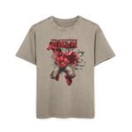 Red Hulk Men's Acid Washed Heavy Oversize Tee - Image 5