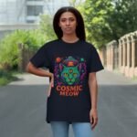 Cosmic Meow T-Shirt | Fun Cat Space Graphic Tee for Cat Lovers - Image 12