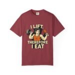 Humorous Fitness T-Shirt - I Lift Therefore I Eat, Gym Shirt, Workout Gift, Fitness Humor, Exercise Apparel, Funny Workout Tee - Image 61