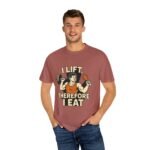 Humorous Fitness T-Shirt - I Lift Therefore I Eat, Gym Shirt, Workout Gift, Fitness Humor, Exercise Apparel, Funny Workout Tee - Image 70