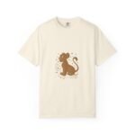 Garment-Dyed T-Shirt with Whimsical Cat Design - Perfect for Cat Lovers, Everyday Wear, Gifts, and Casual Outfits
