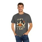 Humorous Fitness T-Shirt - I Lift Therefore I Eat, Gym Shirt, Workout Gift, Fitness Humor, Exercise Apparel, Funny Workout Tee - Image 28