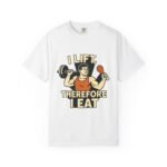 Humorous Fitness T-Shirt - I Lift Therefore I Eat, Gym Shirt, Workout Gift, Fitness Humor, Exercise Apparel, Funny Workout Tee - Image 7