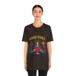 Good Vibes Unisex Jersey Tee - Relaxed Fit Meditation Graphic Shirt - Image 12