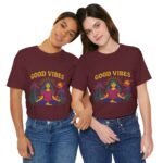 Good Vibes Unisex Jersey Tee - Relaxed Fit Meditation Graphic Shirt - Image 44