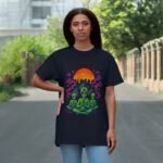 Cosmic Meditation T-Shirt - Alien Art Design for Spiritual Vibes - Image 16